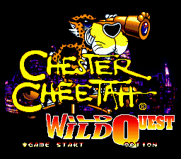 Chester Cheetah Wild Wild Quest title screen for Sega Genesis